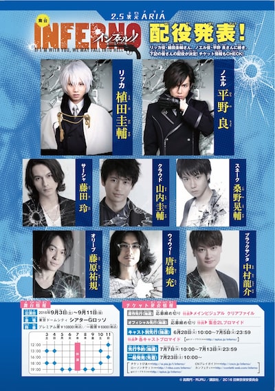 舞台「インフェルノ」の配役。