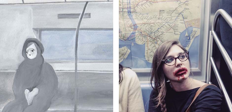 西村ツチカ×写真家・宇壽山貴久子の合同展が渋谷で、NYの地下鉄描く