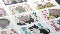 TOBICHI2で行われる展覧会やオンラインショップで発売される「夜廻り猫」ポストカード。
