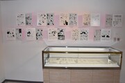「どろぼう天使」の原稿とパネルの展示。