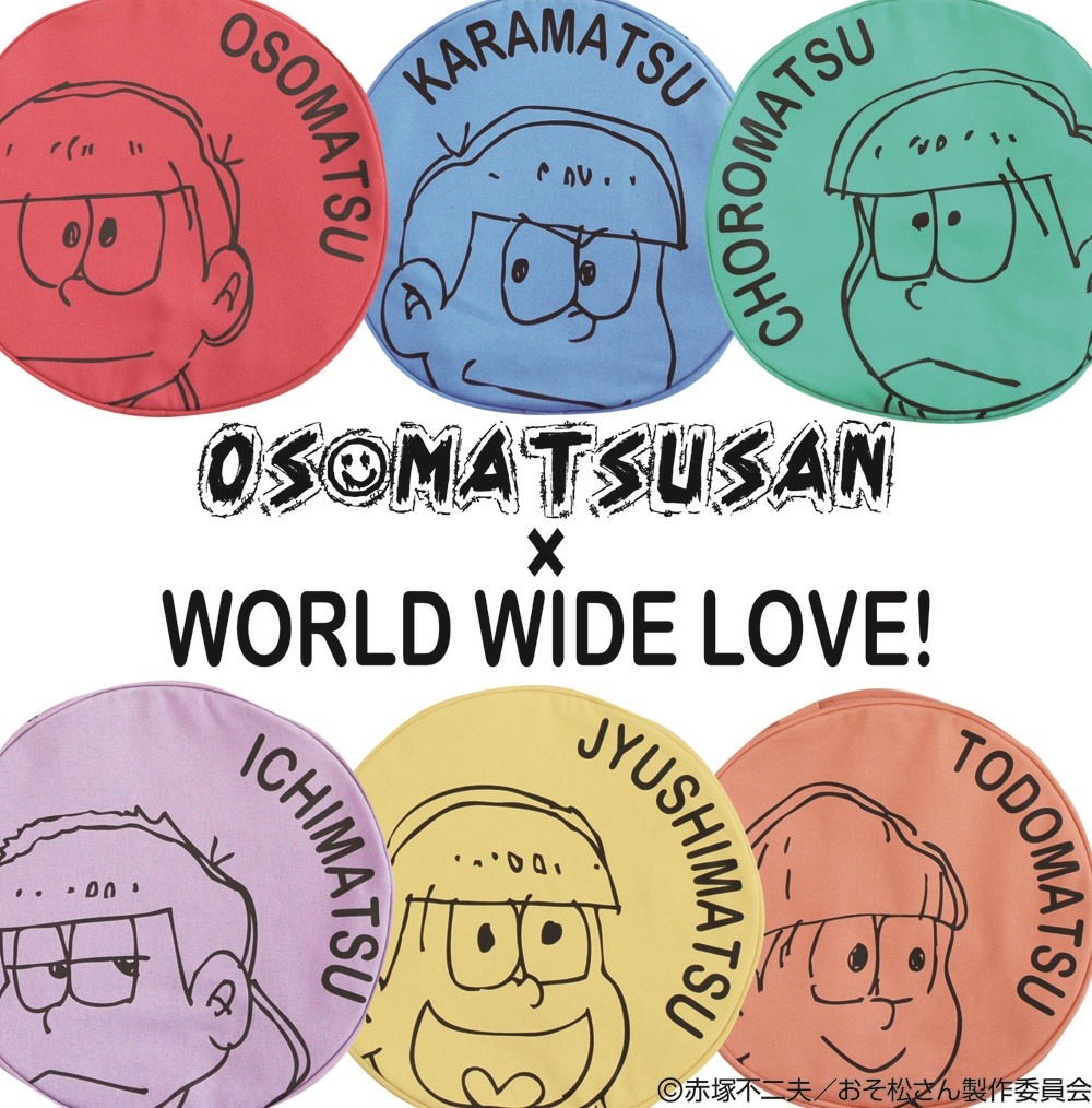 「おそ松さん」とWORLD WIDE LOVE!のコラボバッグ。