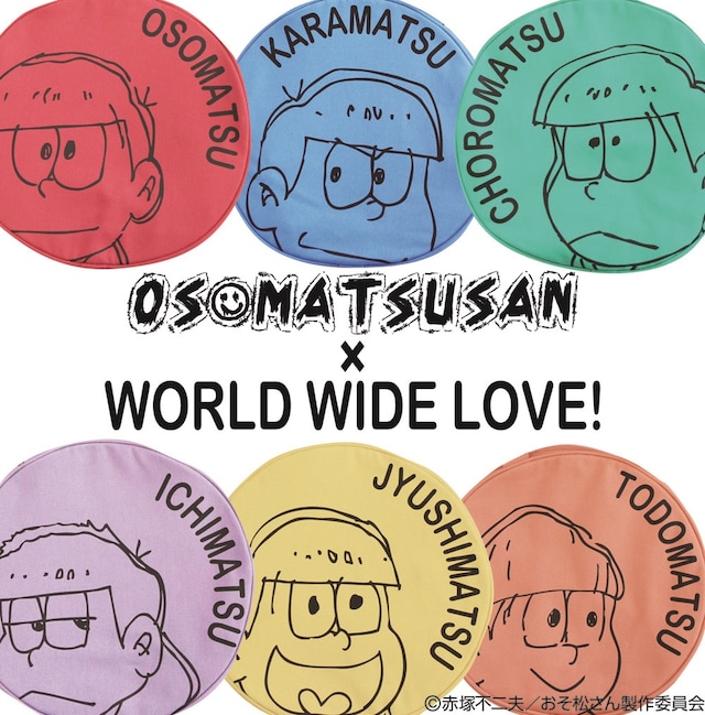 「おそ松さん」とWORLD WIDE LOVE!のコラボバッグ。
