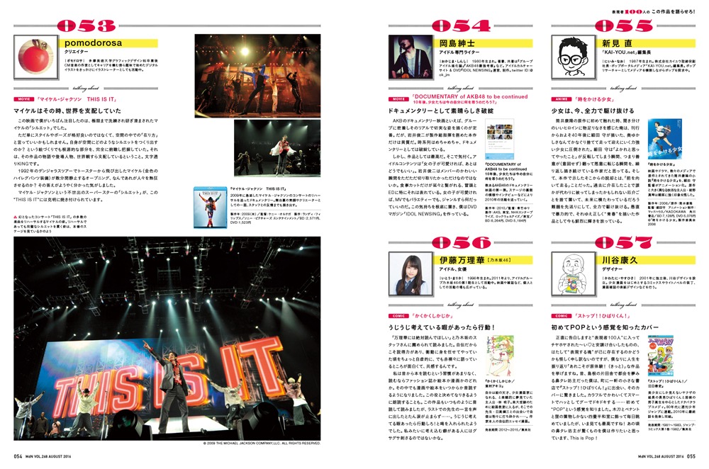 月刊MdN8月号特集「表現者100人の『この作品を語らせろ！』」より。