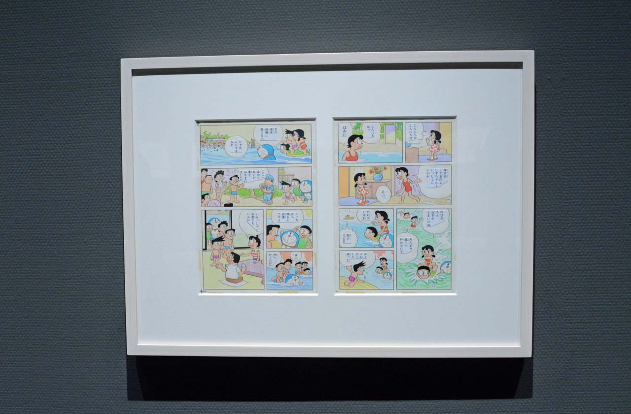 「ドラえもん名作原画展 ミュージアムセレクション」に並ぶ原画。 (c)Fujiko-Pro