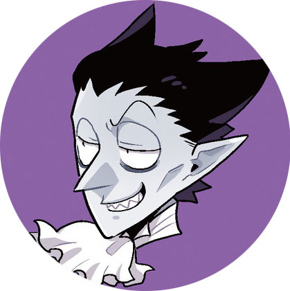 「吸血鬼すぐ死ぬ」とらのあな限定版に付属する缶バッジ（ドラルク）。