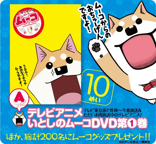 「いとしのムーコ」のプレゼント企画にアニメDVDもラインナップされた。
