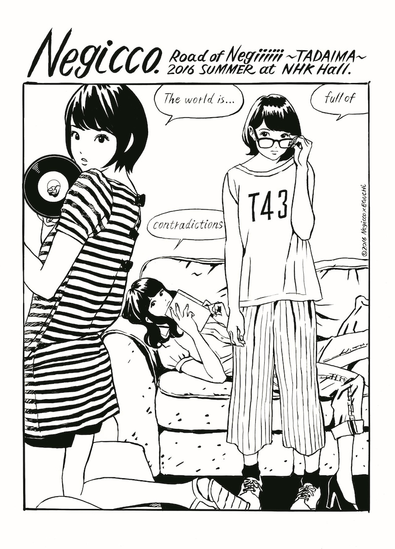 「江口寿史×Negicco T-shirts WHITE」