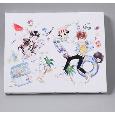 「天野明展」のビジュアルを使ったアートボード。