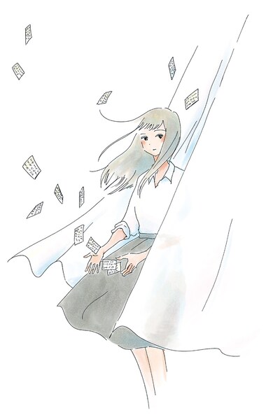 今日マチ子「百人一首ノート」（KADOKAWA）表紙イラスト