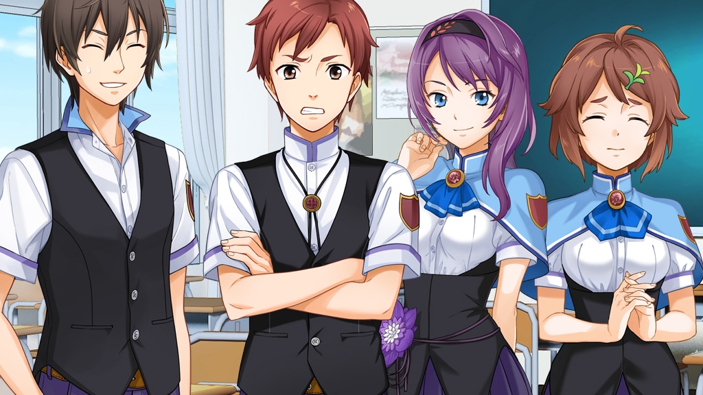 「トライアンソロジー～三面鏡の国のアリス～」より、「学園編『学園恋愛（と呼ぶにはおこがましい）アドベンチャー』」のイメージ。※画面は開発中のもの。