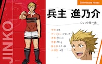 兵主進乃介のキャラクター設定画。(c)雨瀬シオリ・講談社/神高ラグビー部
