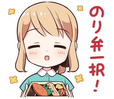 LINEスタンプ「なぎさ食堂」のサンプル。
