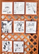 作家陣の直筆イラスト色紙。