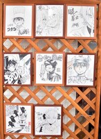 作家陣の直筆イラスト色紙。