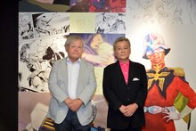 「GUNDAM PRODUCT ART 機動戦士ガンダム THE ORIGIN展」PRイベントより。左から安彦良和、池田秀一。