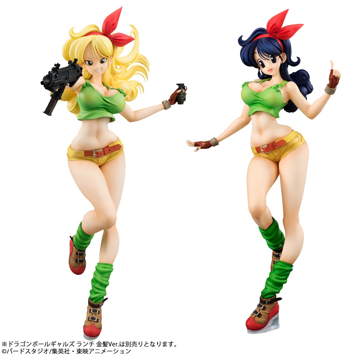 「ドラゴンボールギャルズ ランチ 金髪Ver.」（左）と「ドラゴンボールギャルズ ランチ 黒髪Ver.」
