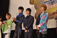 「劇場版 仮面ライダーゴースト 100の眼魂とゴースト運命の瞬間」初日舞台挨拶の様子。