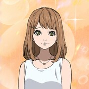 ヘアピンとネックレスを身につけた高宮菜穂のビジュアル。