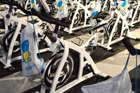 参加者が使用したエアロバイク。