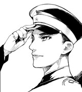 石田スイが描き下ろした「神軍のカデット」に登場する橘英治のイラスト。