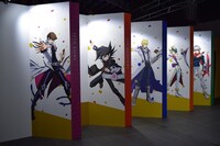 「『遊☆戯☆王』20th展～ロード・オブ・デュエリスト～」の展示の様子。