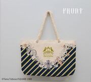 「マリントートバッグ」。「豪華客船編」に登場するキャラクターモチーフを、枢やなが1つひとつ描き下ろし、マリン風のデザインに落とし込んでいる。