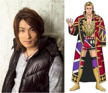 森田成一と、オカダ・カズチカの設定画。 (c)テレビ朝日・東映アニメーション