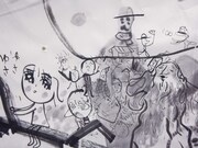 墨絵インスタレーション「崩」より。