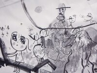 墨絵インスタレーション「崩」より。