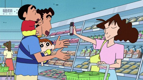 本日放送の「クレヨンしんちゃん」の「ギリギリで買い物するゾ」より。(c)臼井儀人/双葉社・シンエイ・テレビ朝日・ADK (c)テレビ朝日