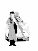 「藤島康介デビュー30周年記念自選画集 僕と彼女と乗り物と。」の収録イラスト。