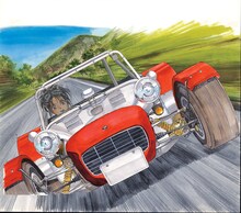 「藤島康介デビュー30周年記念自選画集 僕と彼女と乗り物と。」の収録イラスト。