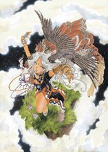 「藤島康介デビュー30周年記念自選画集 僕と彼女と乗り物と。」の収録イラスト。