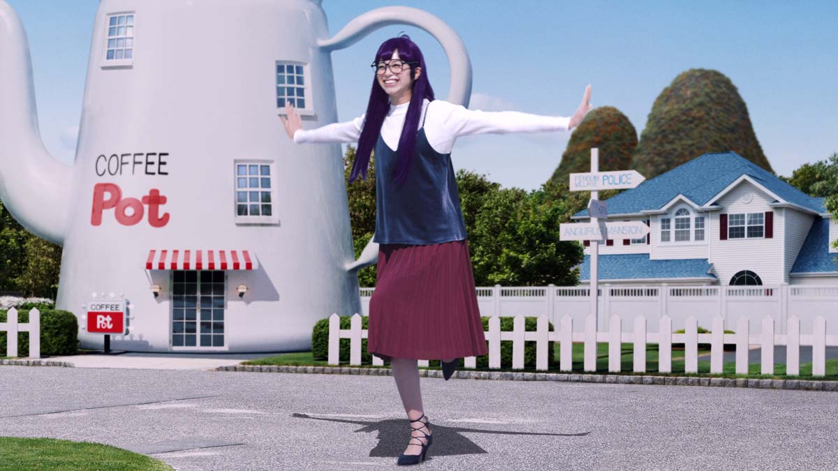 GUの新CM「アラレがスカート!?」篇より。