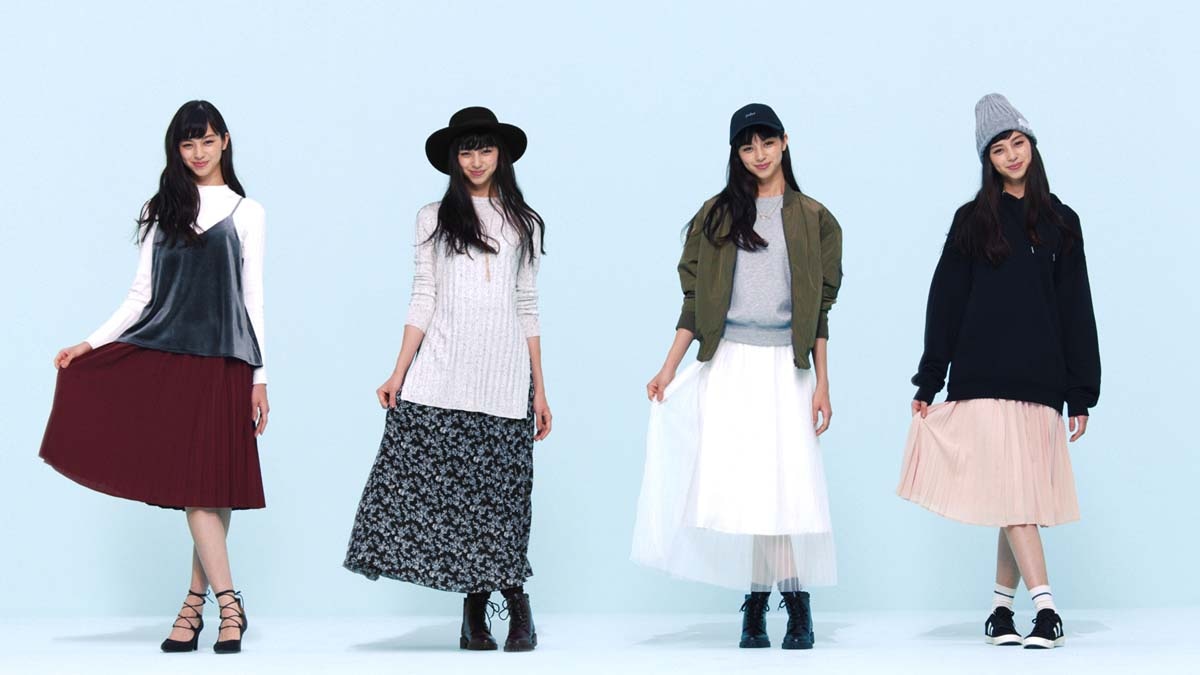 GUの新CM「アラレがスカート!?」篇より。