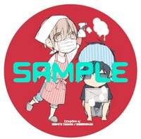 とらのあなの限定セットに付属する缶バッジ。