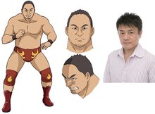 藤井大助の設定画と、草尾毅。