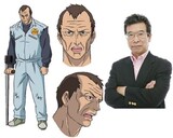 高岡拳太郎の設定画（左）と、田中亮一。