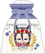 ゲーム屋台「ゴールを目指せ!!かたむけクライム」景品の巾着（全16種）。