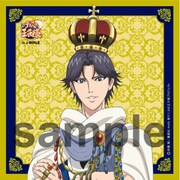 「向日の華麗なるムーンサルトガラポン」の景品。10/4～10/6の期間限定で用意される跡部景吾誕生日記念の描き下ろしイラストを使用したマイクロファイバータオル。