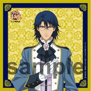 「向日の華麗なるムーンサルトガラポン」の景品。10/15～10/17の期間限定で用意される忍足侑士誕生日記念の描き下ろしイラストを使用したマイクロファイバータオル。