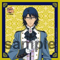 「向日の華麗なるムーンサルトガラポン」の景品。10/15～10/17の期間限定で用意される忍足侑士誕生日記念の描き下ろしイラストを使用したマイクロファイバータオル。