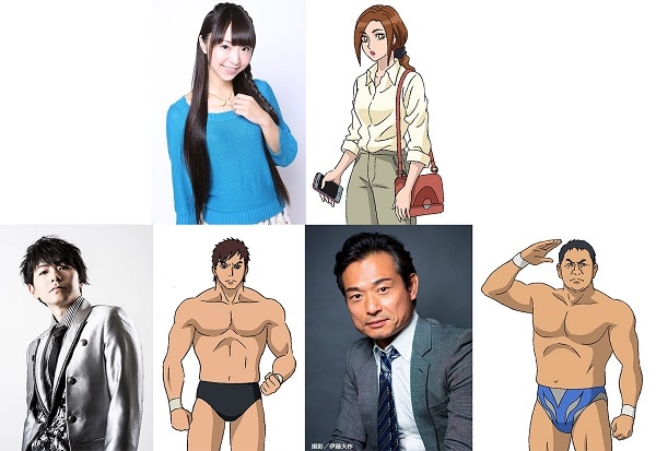 上段左から橘田いずみと橘田が演じる来間ヒカリ。下段左から岸尾だいすけ、岸尾が演じる若松龍、てらそままさき、てらそまが演じる永田裕志。