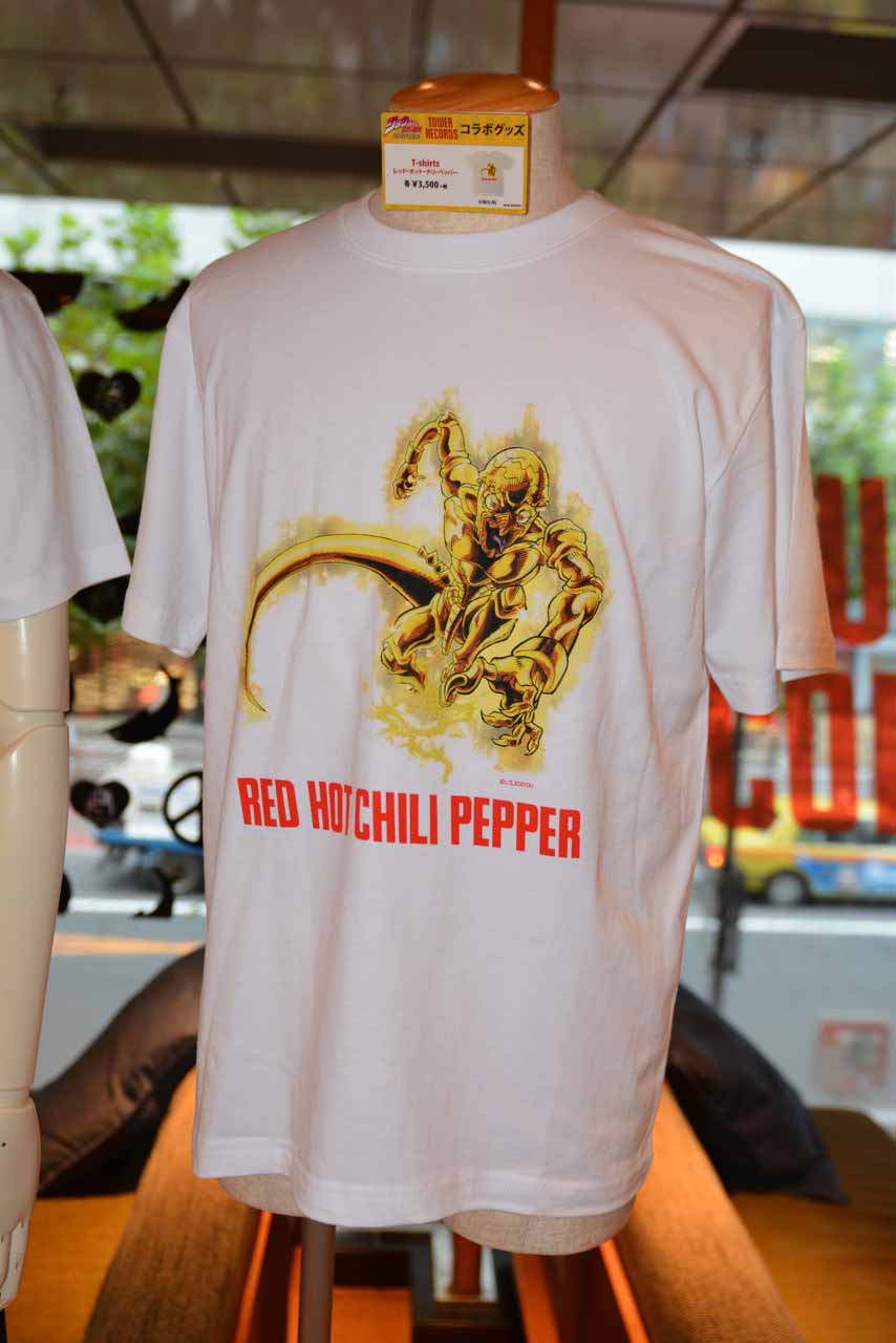 「ジョジョの奇妙な冒険 ダイヤモンドは砕けない × TOWER RECORDS T-shirts レッド・ホット・チリ・ペッパー」