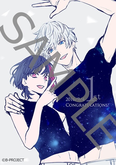 LOVE&ARTファンクラブ会員限定で販売される「『B-PROJECT』1st Anniversary Special缶バッジセット」に特典として付属するキタコレのサイン入りカード