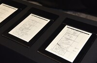 会場に展示された絵コンテ。