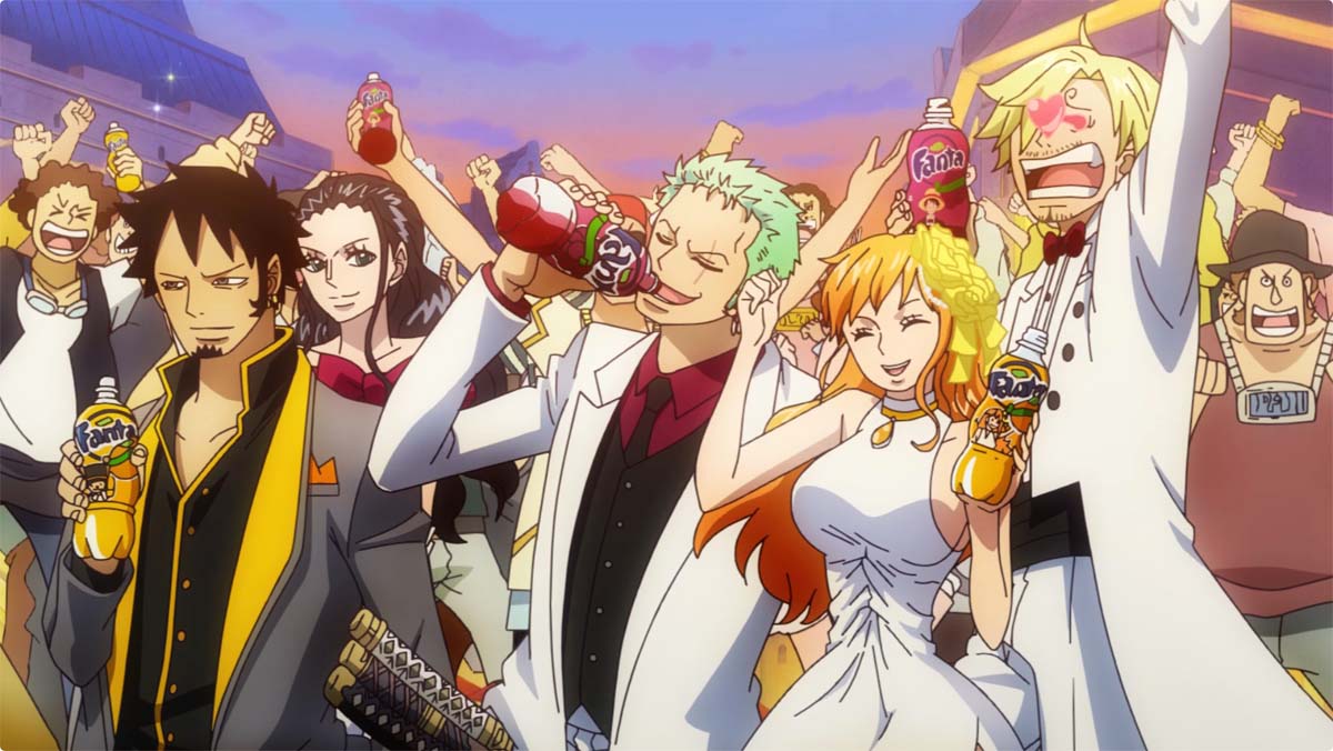 コラボCM「おいしさハジケる！ワンピースコラボ」編より。