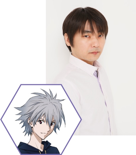 渚カヲルと、その声を演じる石田彰。