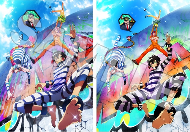 左からアニメ「ナンバカ」メインビジュアル第2弾、双又翔が描いた“完全コピー版”ビジュアル。