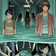 センターカラーの「スクール人魚」扉ページ。